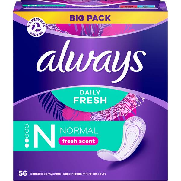 always Slipeinlagen Daily Fresh Normal mit Duft 56 St. 8006540689158