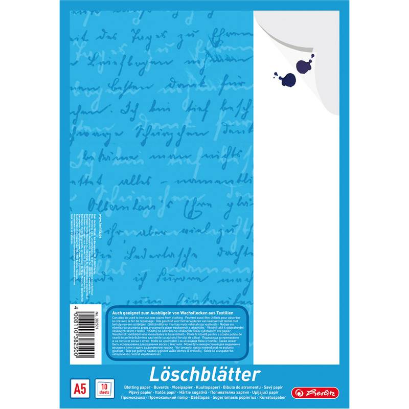 herlitz Löschpapierblock DIN A5, 80 g/qm, weiß-0
