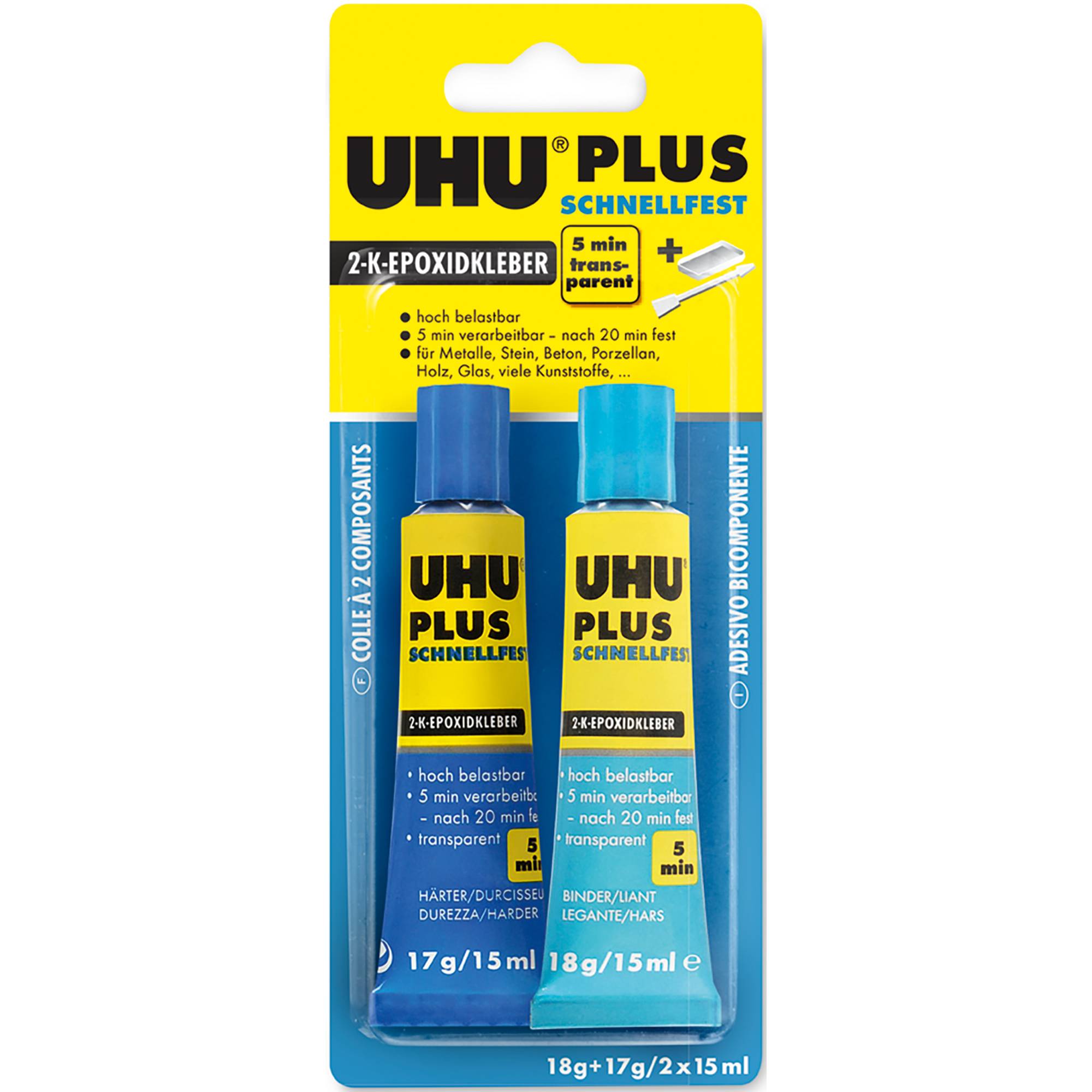 2K-Epoxidharzklebstoff PLUS SCHNELLFEST 35g farblos Tube UHU-0