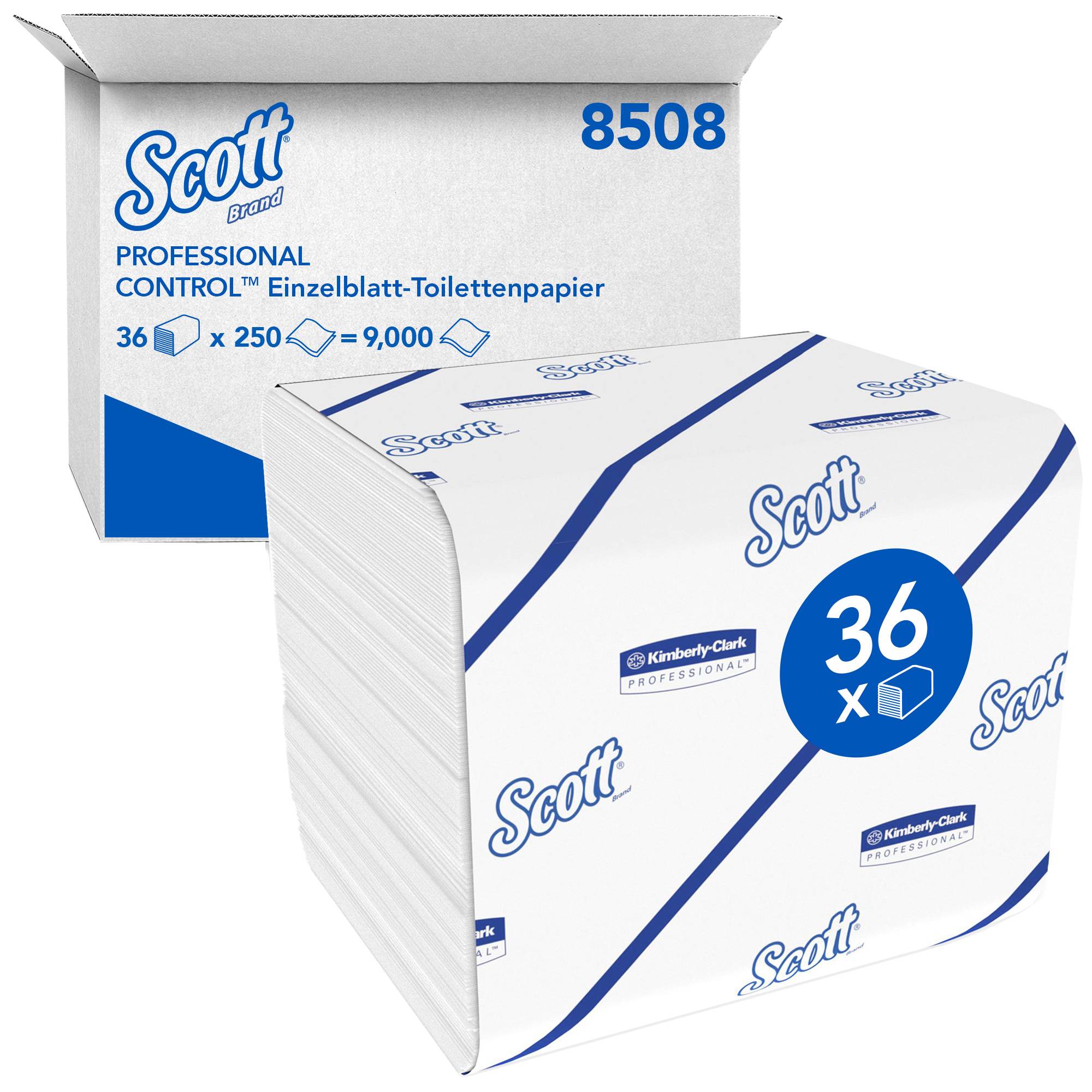 Scott Toilettenpapier 2lagig 18,6x11,7cm ws 36x250Bl-0
