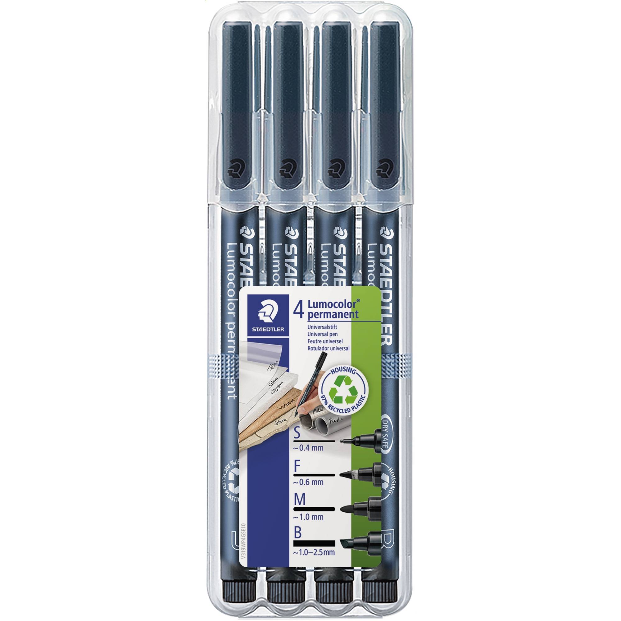 Folienstift Lumocolor 0,4-2,5mm sw 4 St./Pack.-0