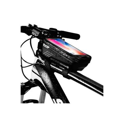 Fahrradtasche wasserdicht Wildman Bag XT6 Abnehmbare Hülle für Telefon 6,8  Zoll Rahmen Fahrradtasche 1,2l schwarz 