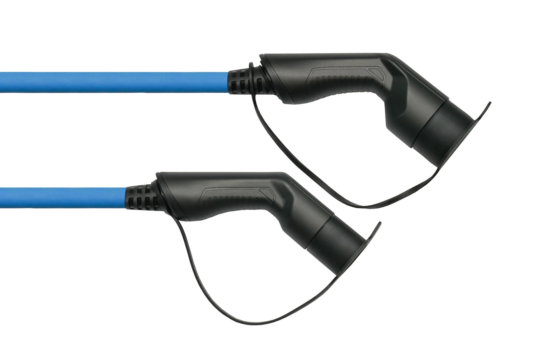 E-Auto-Ladekabel Mode 3, Typ 2 Stecker an Buchse, 3-phasig, 32 A, 22 kW, blau, 7,5m-3