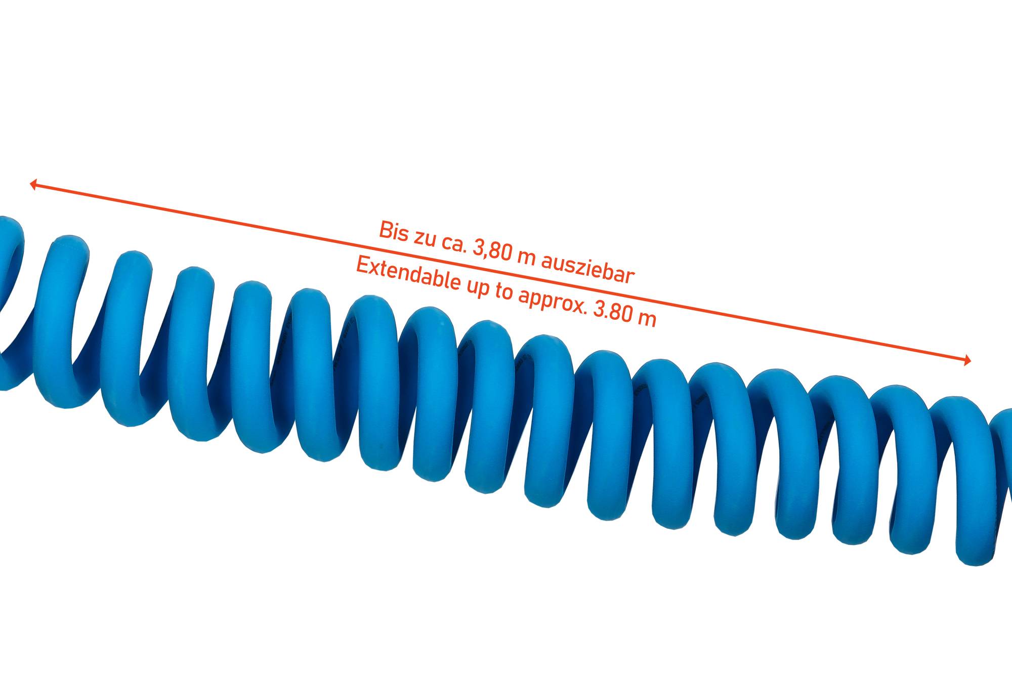 E-Auto-Ladekabel Mode 3, Typ 2 Stecker an Buchse, 3-phasig, 32 A, 22 kW, Spiralkabel, blau, 5m-1
