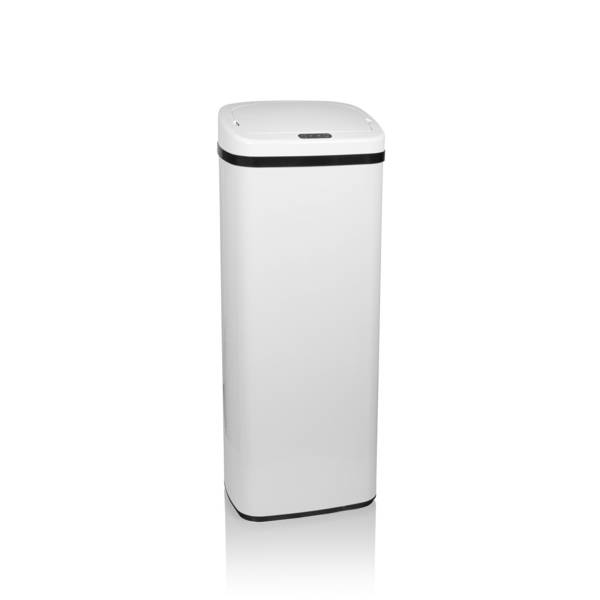 Abfallsammler Mülleimer CLEAN V mit Sensor 50L Stahl weiß hjh OFFICE