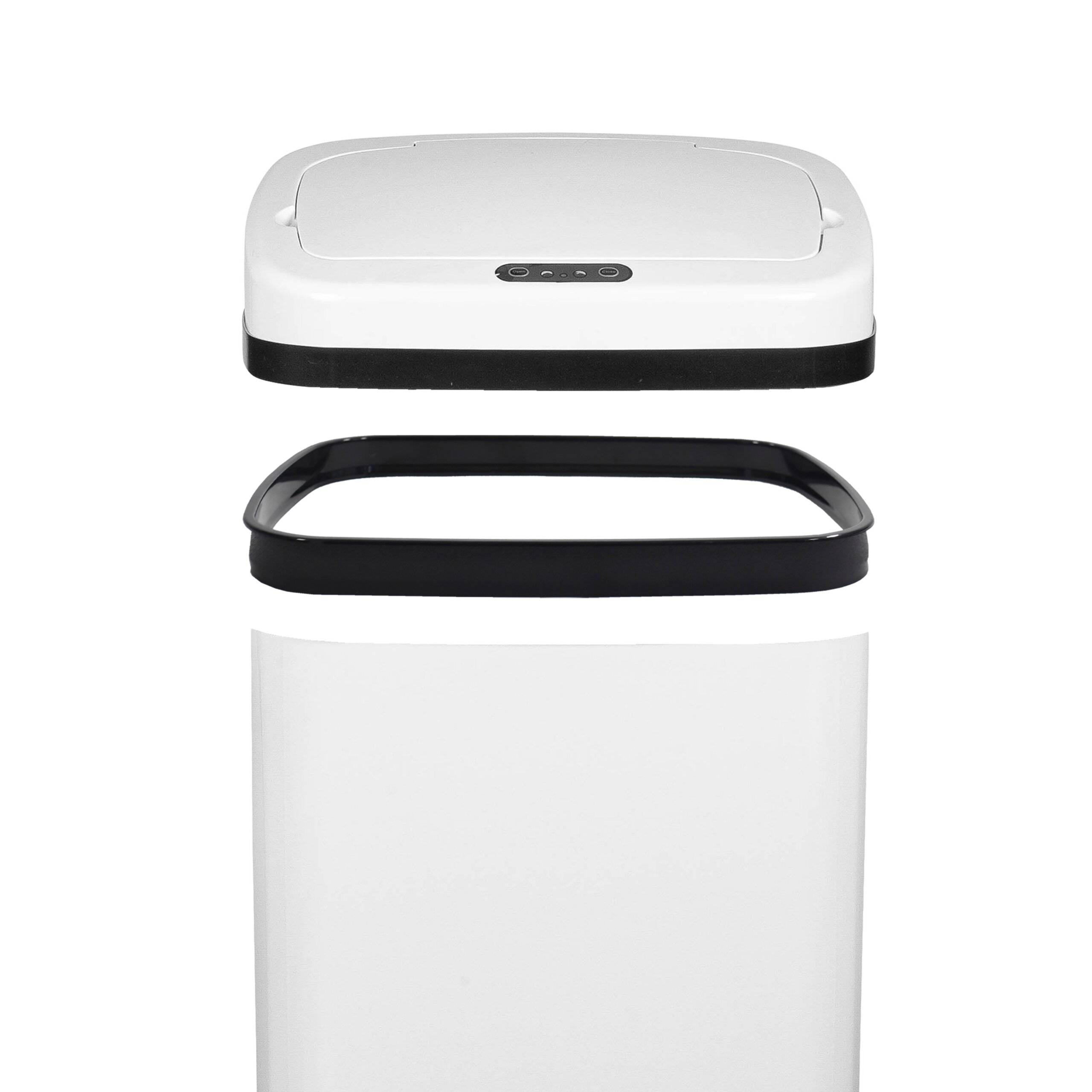Abfallsammler Mülleimer CLEAN V mit Sensor 50L Stahl weiß hjh OFFICE-4
