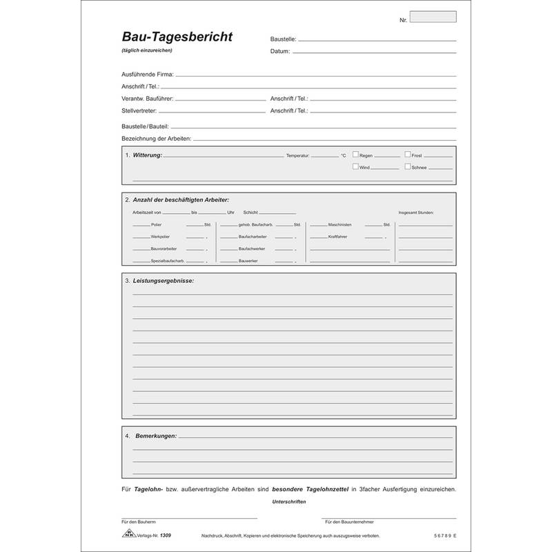 Bautageblock A4 3x40 Blatt selbstdurchschreibend-0