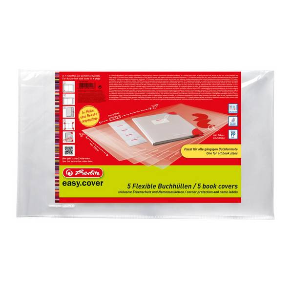 Herlitz 50014750, Transparent, Polypropylen (PP), Junge/Mädchen, 340 mm, 584 mm, 5 Stück(e)