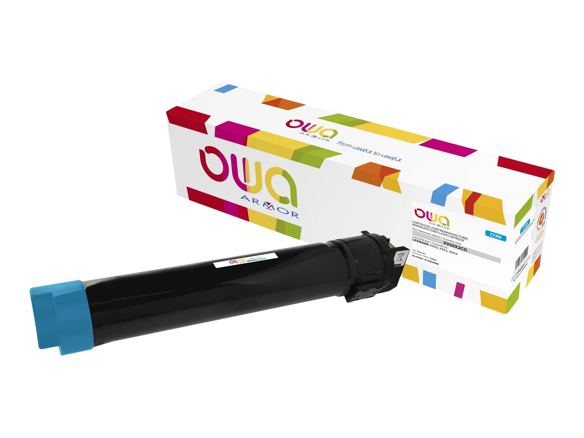 Armor - Cyan - wiederaufbereitet - Tonerträger (Alternative zu: Lexmark X950X2CG)-0