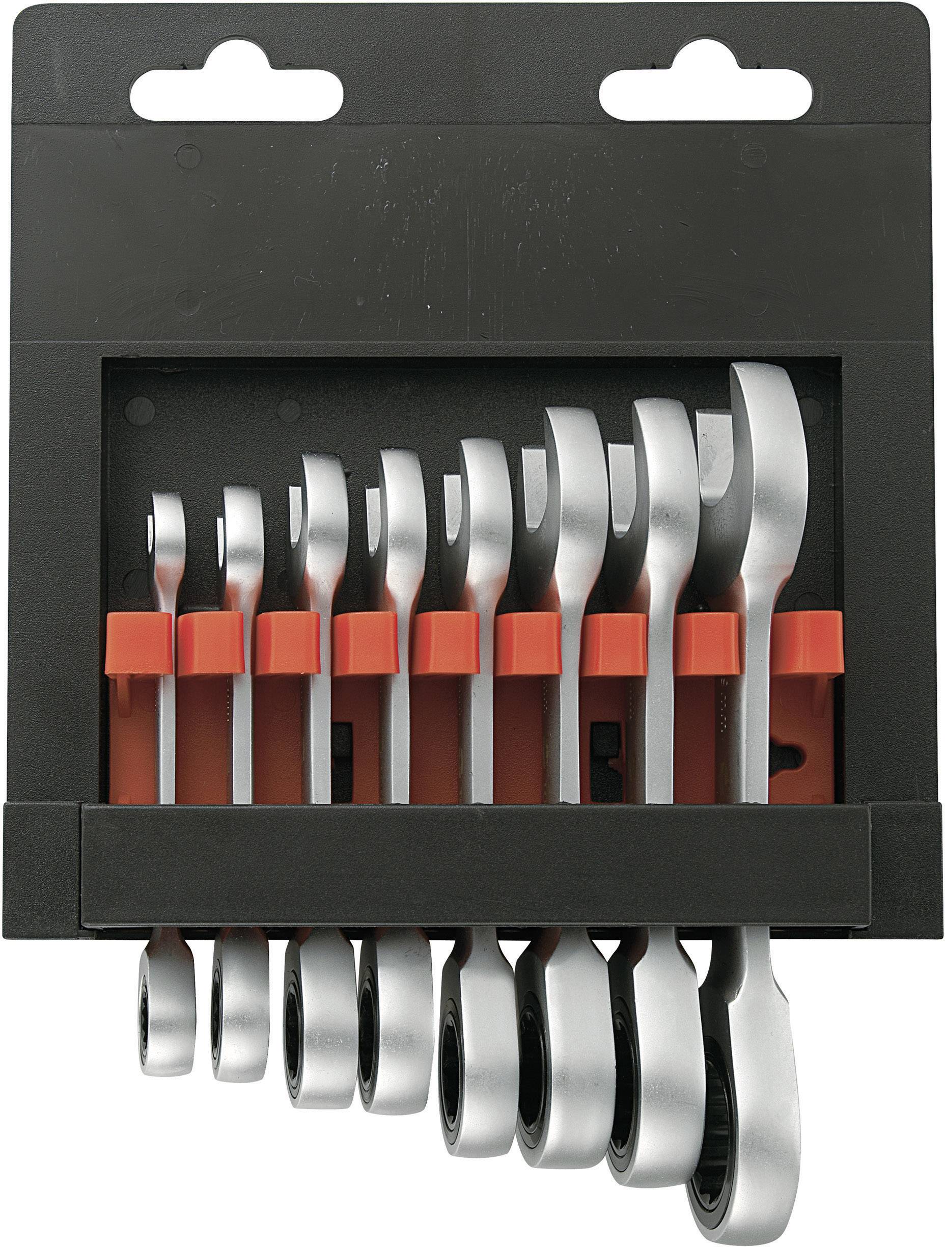 TOOLCRAFT 824125 Knarren-Ring-Maulschlüssel-Satz 8teilig Schlüsselweite (Metrisch) 8 - 19 mm