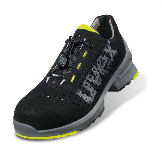 Uvex 85438, Unisex, Erwachsener, Sicherheitsschuhe, Schwarz, Limette, ESD, S1, SRC, Speed-Schnürsenkel-0