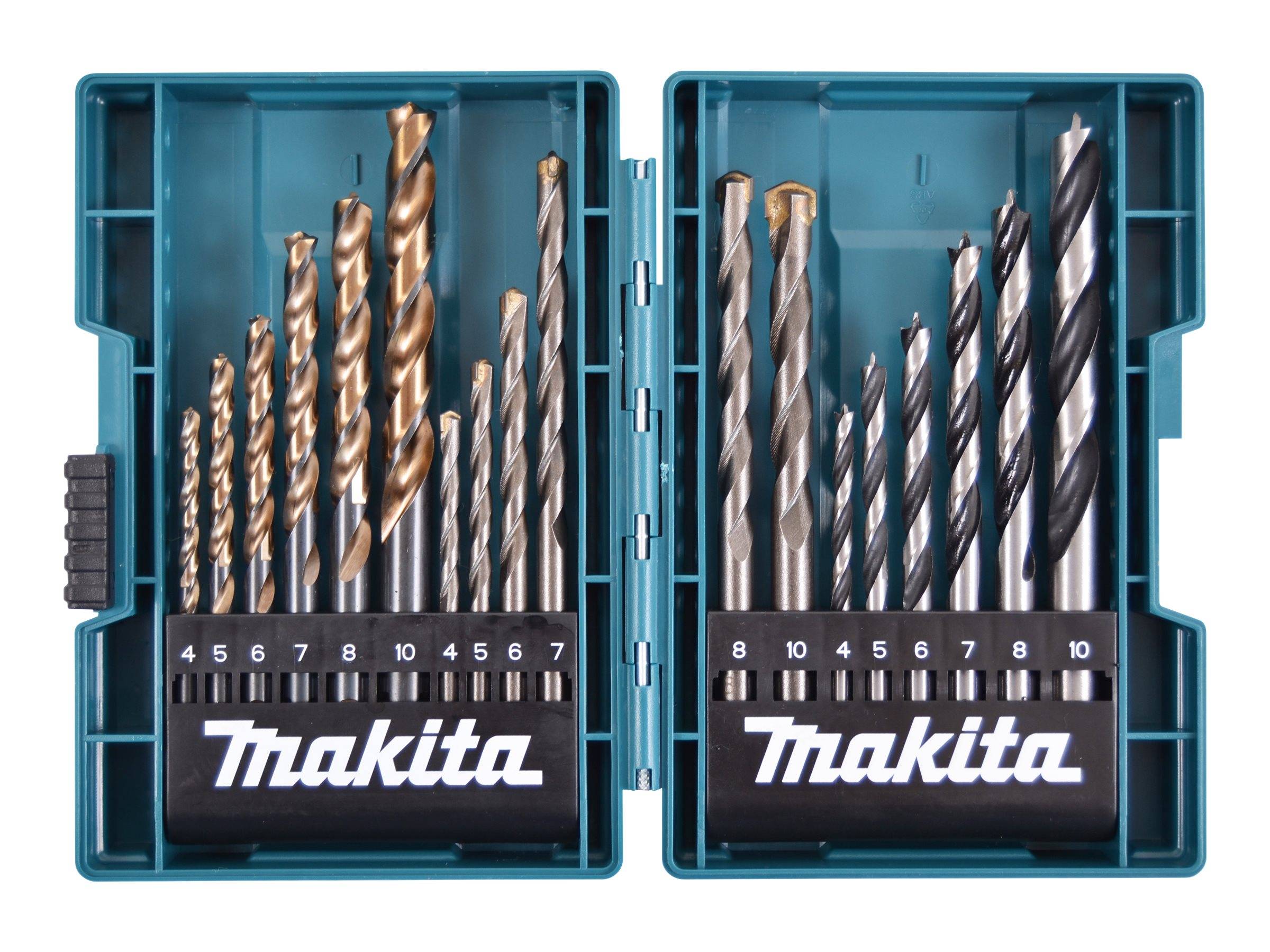 Makita Bohrersatz - 18 Stücke - 5 mm, 6 mm, 7 mm, 8 mm, 10 mm, 4 mm-0
