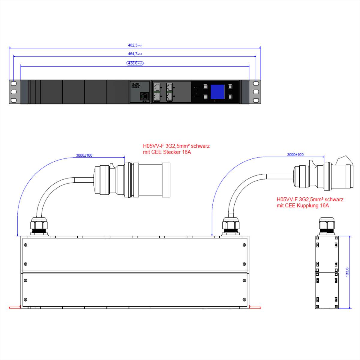 BlueNet BN3000 Inline slave - Überwachungseinheit für Stromversorgung (Rack - ei-1