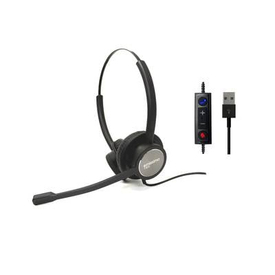 Emissimo Tec LF22 - Headset mit intelligentem Lärmfilter-Mikrofon für störungsfreie Gespräche