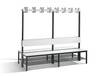 C+P Doppelseitige Garderobenbank mit Rückenlehne, Basic Plus, H1650xB1960xT760mm
