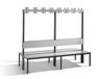 C+P Doppelseitige Garderobenbank mit Rückenlehne, Basic Plus, H1650xB1960xT760mm