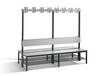 C+P Doppelseitige Garderobenbank mit Rückenlehne, Basic Plus, H1650xB1960xT760mm