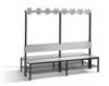 C+P Doppelseitige Garderobenbank mit Rückenlehne, Basic Plus, H1650xB1960xT760mm