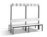 C+P Doppelseitige Garderobenbank mit Rückenlehne, Basic Plus, H1650xB1960xT760mm