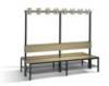 C+P Doppelseitige Garderobenbank mit Rückenlehne, Basic Plus, H1650xB1960xT760mm