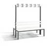 C+P Garderobenbank doppelseitig Basic, H1650xB1500xT750mm, 7021