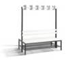 C+P Garderobenbank doppelseitig Basic, H1650xB1500xT750mm, 7021