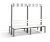 C+P Garderobenbank doppelseitig Basic, H1650xB1960xT750mm, 7021