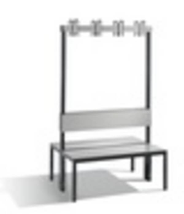C+P Doppelseitige Garderobenbank mit Rückenlehne, Basic Plus, H1650xB1000xT760mm