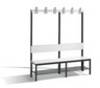 C+P Garderobenbank mit Rückenlehne, Basic Plus, H1650xB1500xT407mm, 7021