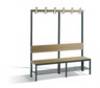 C+P Garderobenbank mit Rückenlehne, Basic Plus, H1650xB1500xT407mm, 7021