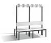 C+P Doppelseitige Garderobenbank mit Rückenlehne, Basic Plus, H1650xB1500xT760mm