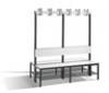 C+P Doppelseitige Garderobenbank mit Rückenlehne, Basic Plus, H1650xB1500xT760mm