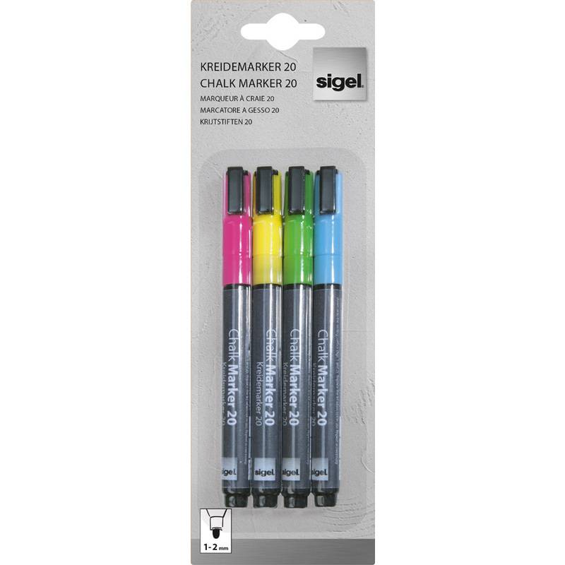 sigel Kreidemarker 20, Rundspitze: 1 - 2 mm, sortiert-0