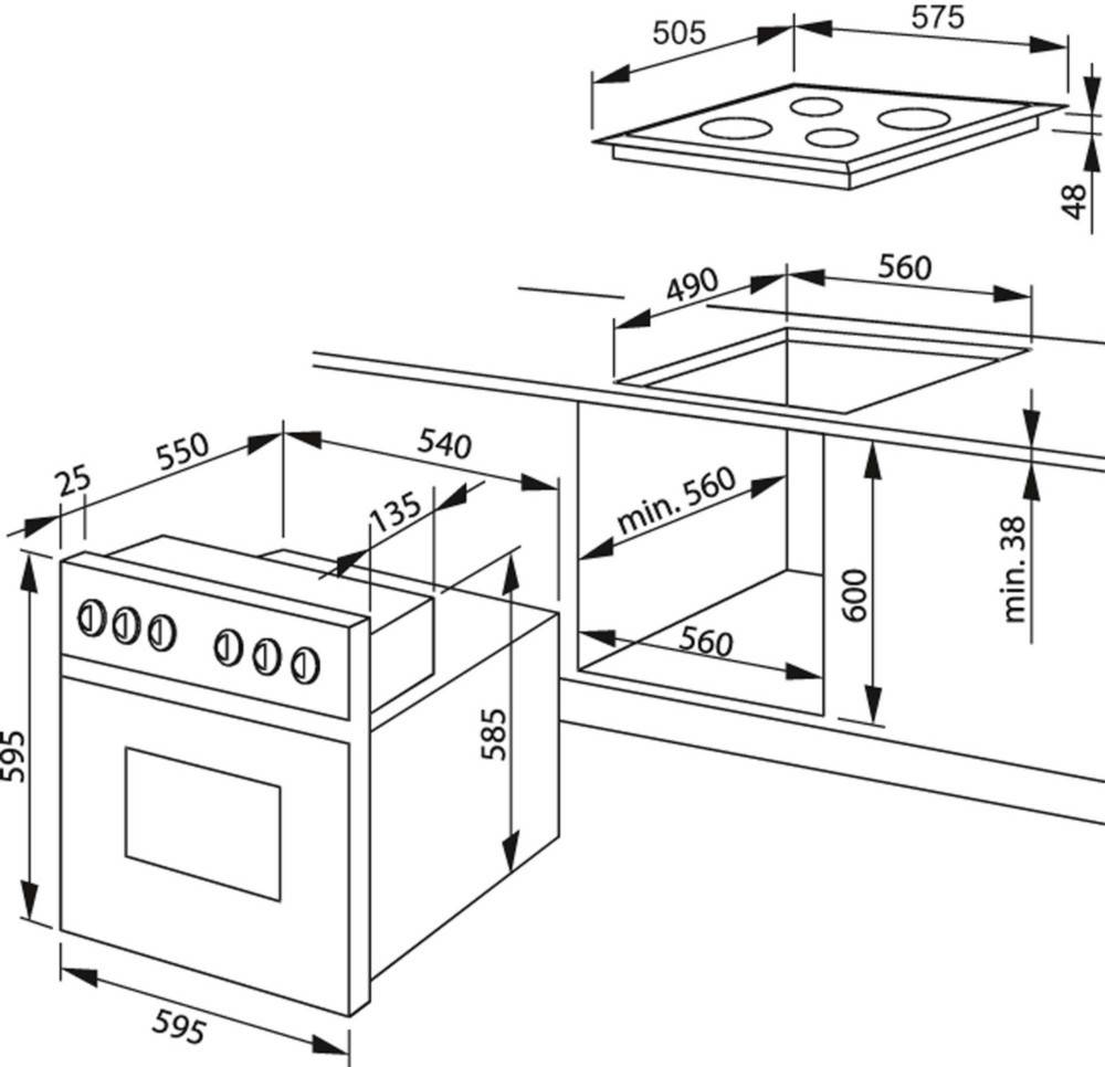 Amica EB-Herdset 60cm,MF9,ws EHC 12717-2 W-2