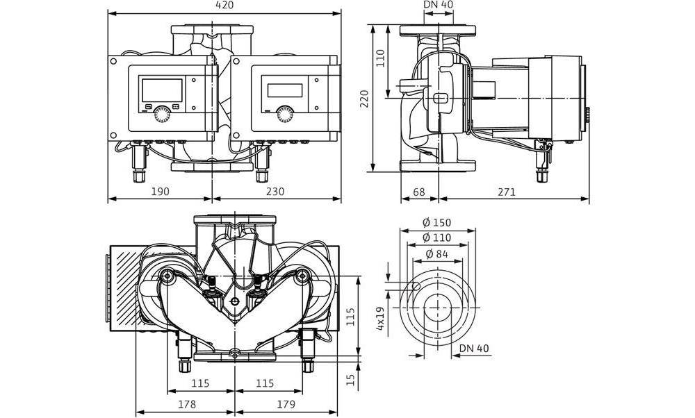 Wilo Nassläufer-Premium-Smartpumpe Stratos MAXO D 40/0,5-8, DN 40,-1