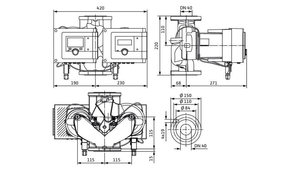 Wilo Nassläufer-Premium-Smartpumpe Stratos MAXO D 40/0,5-8, DN 40,-2