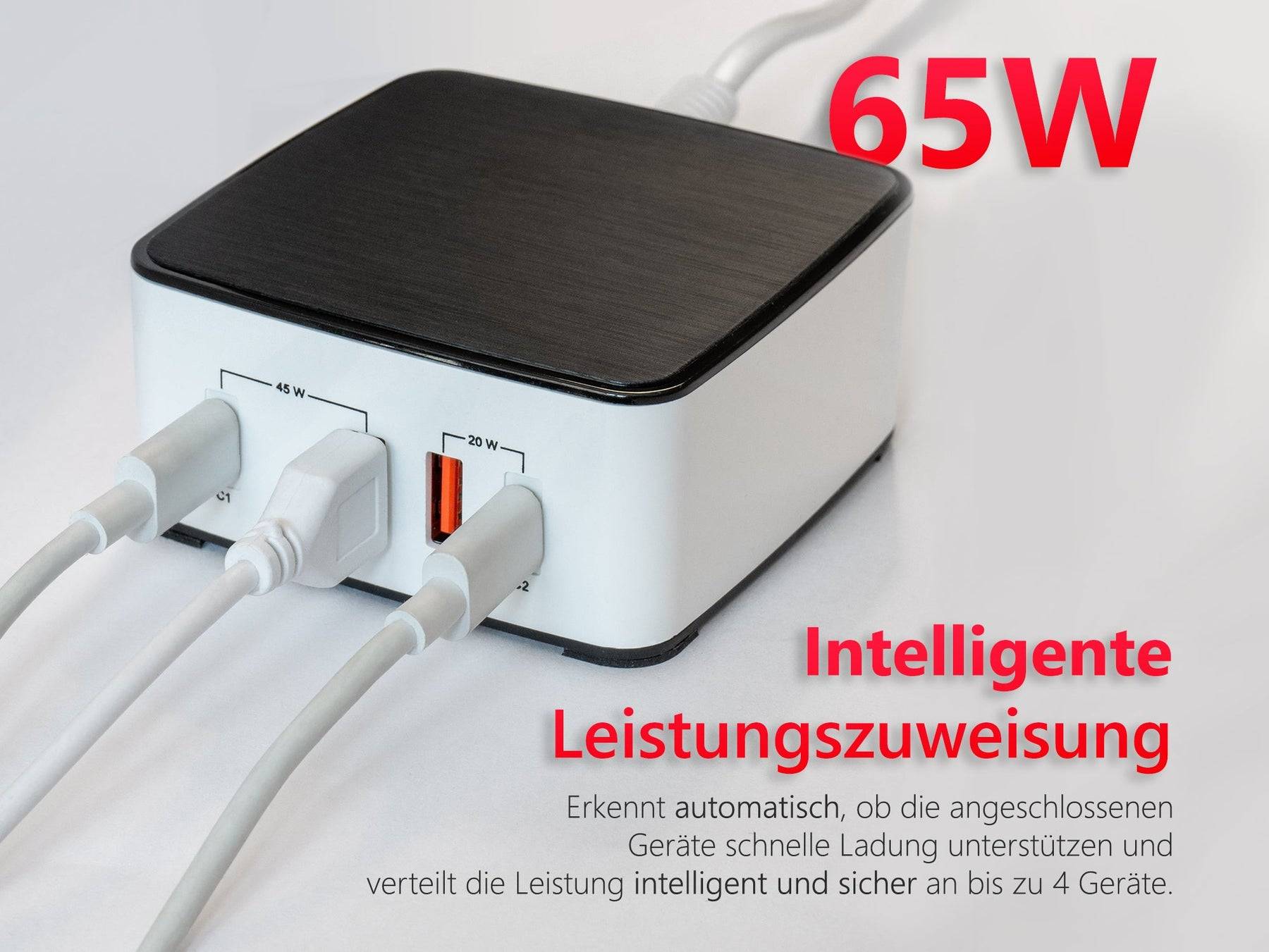 FeinTech NLG00165 4 Port Ladestation 65 W USB-C USB-A Power Delivery-2