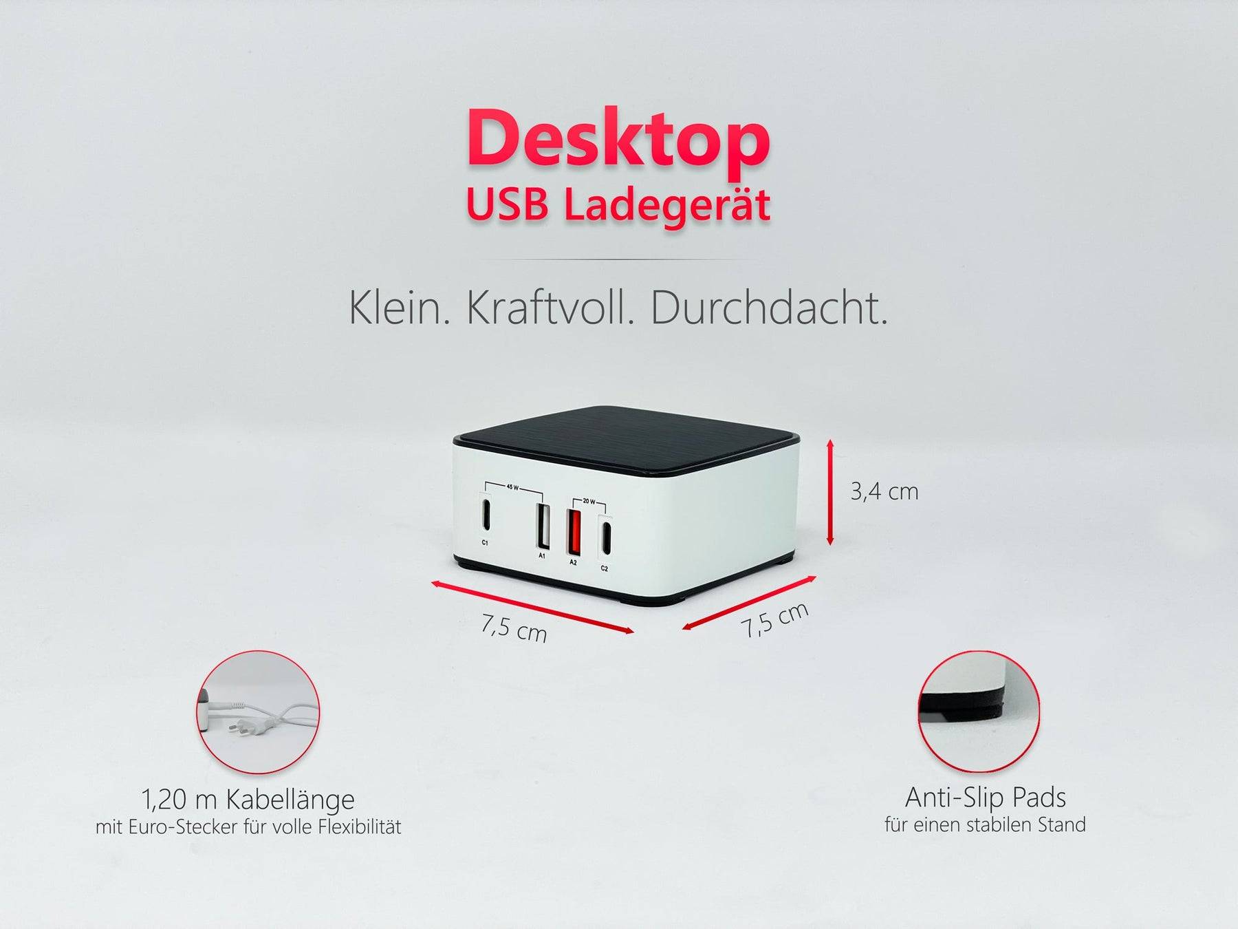 FeinTech NLG00165 4 Port Ladestation 65 W USB-C USB-A Power Delivery-3