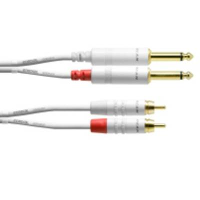 Cordial  Audio Adapterkabel [2x Klinkenstecker 6.35 mm - 2x Cinch-Stecker] 3.00 m Weiß