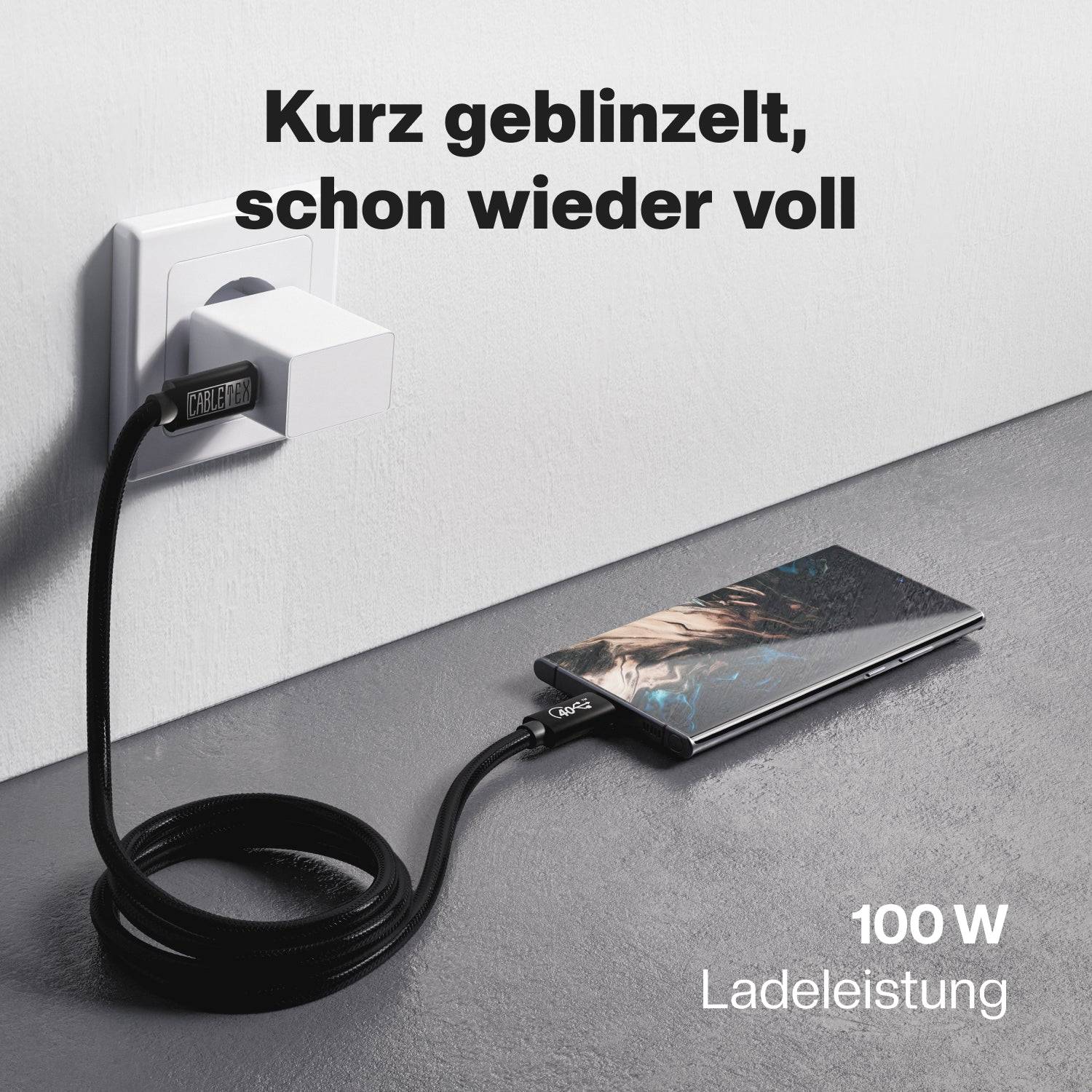 CABLETEX USB4 Gen3x2 USB C Kabel für Thunderbolt 3, Monitorkabel mit 100W Power Delivery und 40 Gbit/s Datenübertragung-2