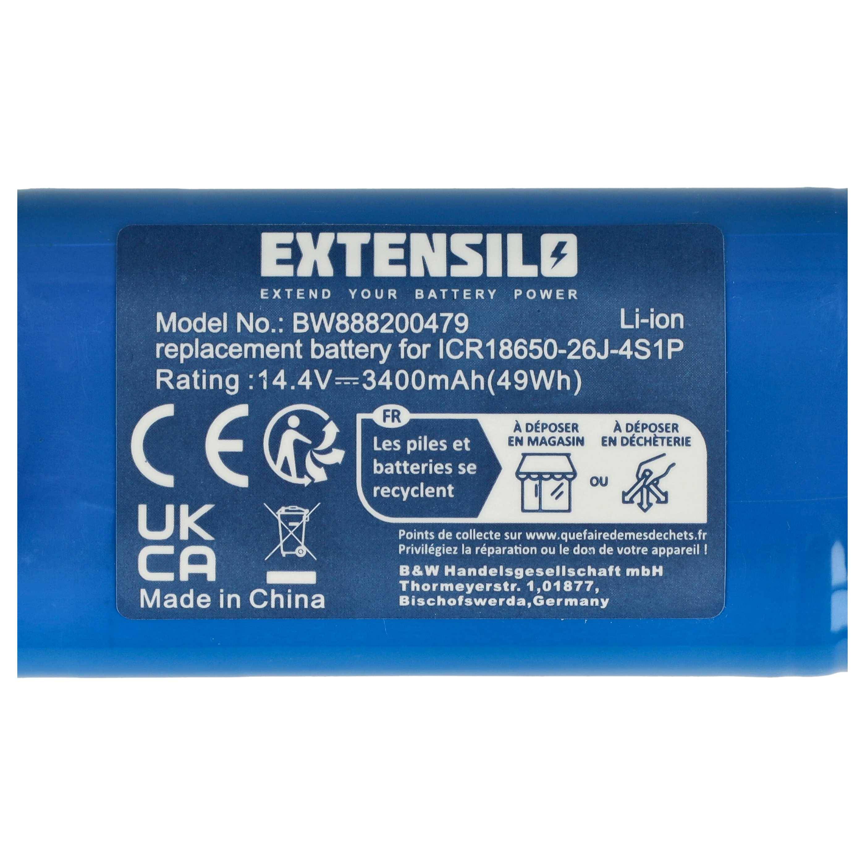 EXTENSILO Akku kompatibel mit Deenke DK700 | Saugroboter Blau (3400 mAh, 14,4 V, Li-Ion)-5