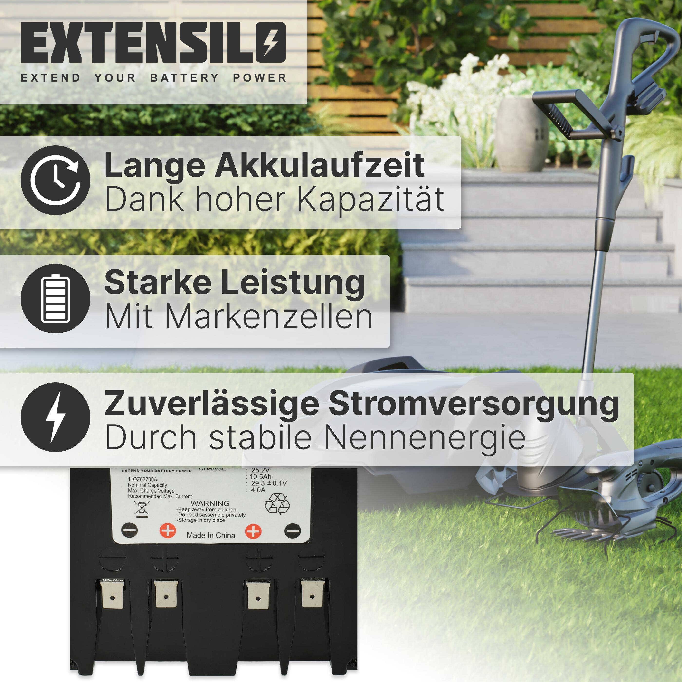 EXTENSILO Akku kompatibel mit Wiper Runner | RunnerA1, R Xe, One Xh, RunnerXE, RunnerX, RunnerXP, RunnerXKH Rasenmäher-3