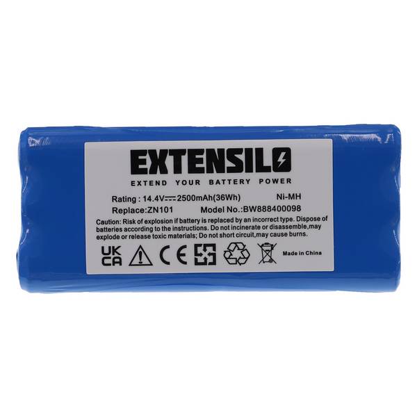 EXTENSILO Akku kompatibel mit Dirt Devil Puck M610-1, Puck M610, M610 | für M607 Spider, M611, M613 Staubsauger (2500