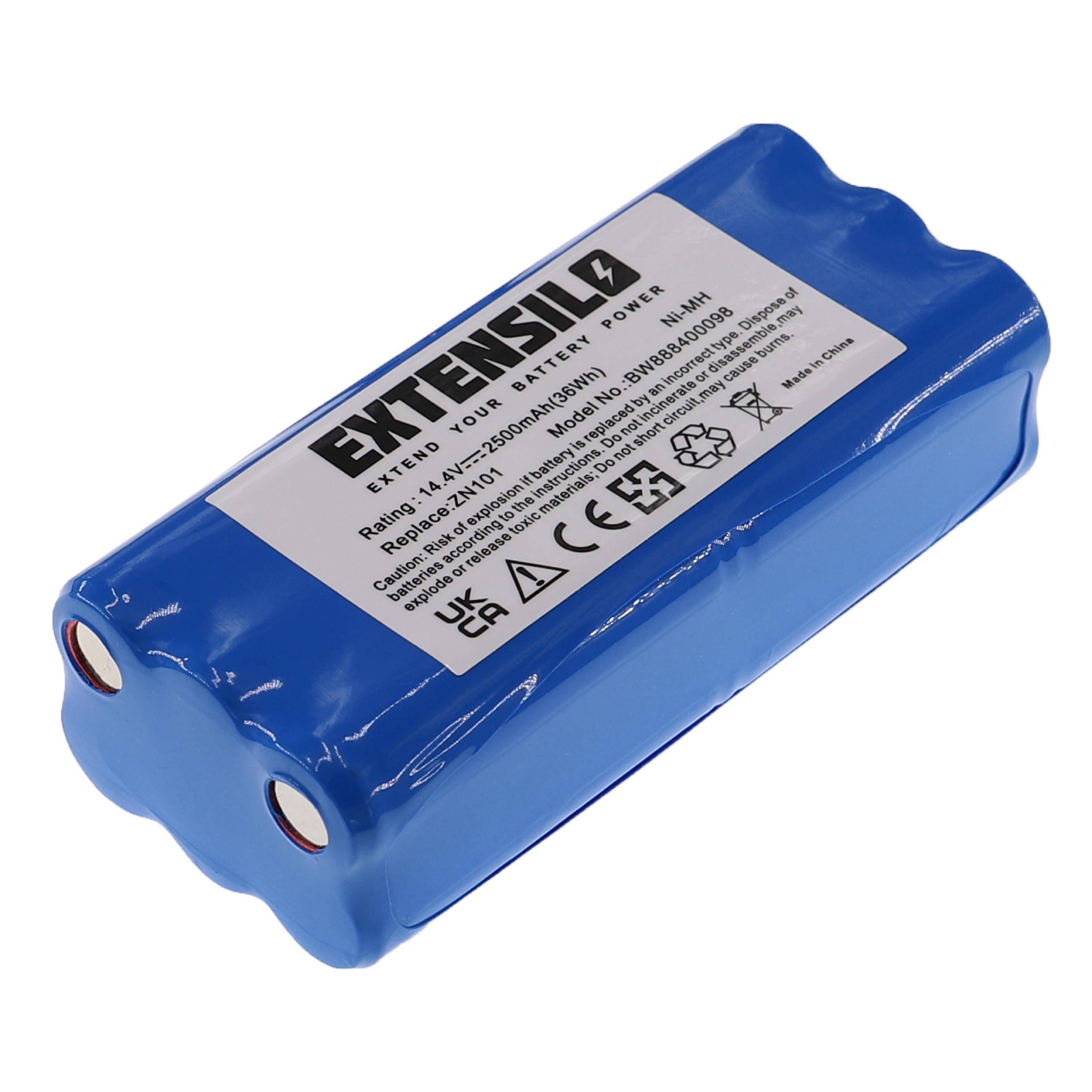 EXTENSILO Akku kompatibel mit Dirt Devil Puck M610-1, Puck M610, M610 | für M607 Spider, M611, M613 Staubsauger (2500-1
