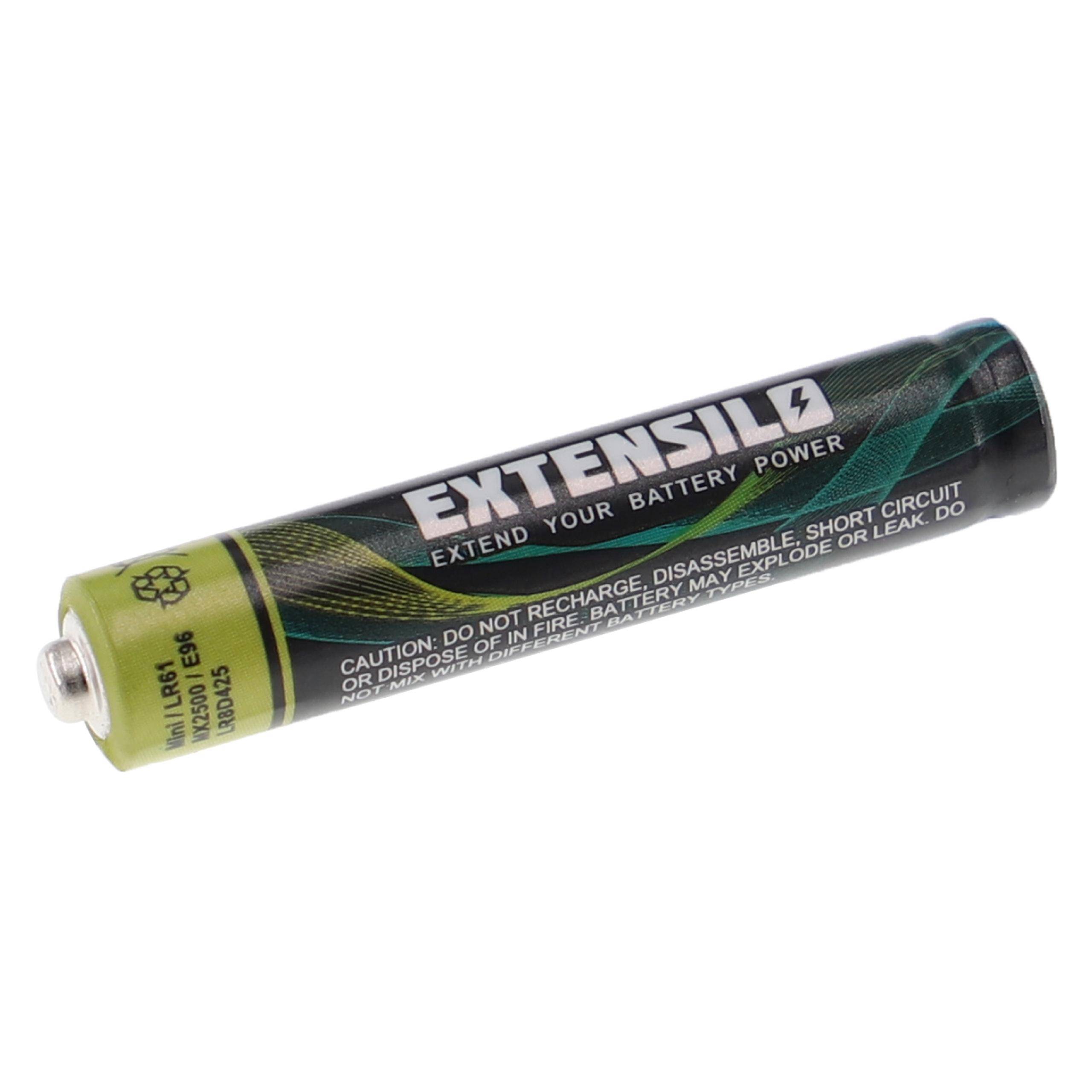 EXTENSILO 5x AAAA Rundzellenbatterien | Primärbatterien (550mAh, 1,5V, Alkaline)-1