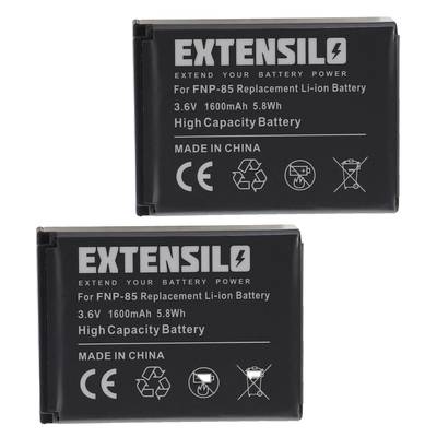 EXTENSILO 2x Akku kompatibel mit Speed HD230Z, HD-230Z Kamera (1600mAh, 3,6V, Li-Ion)