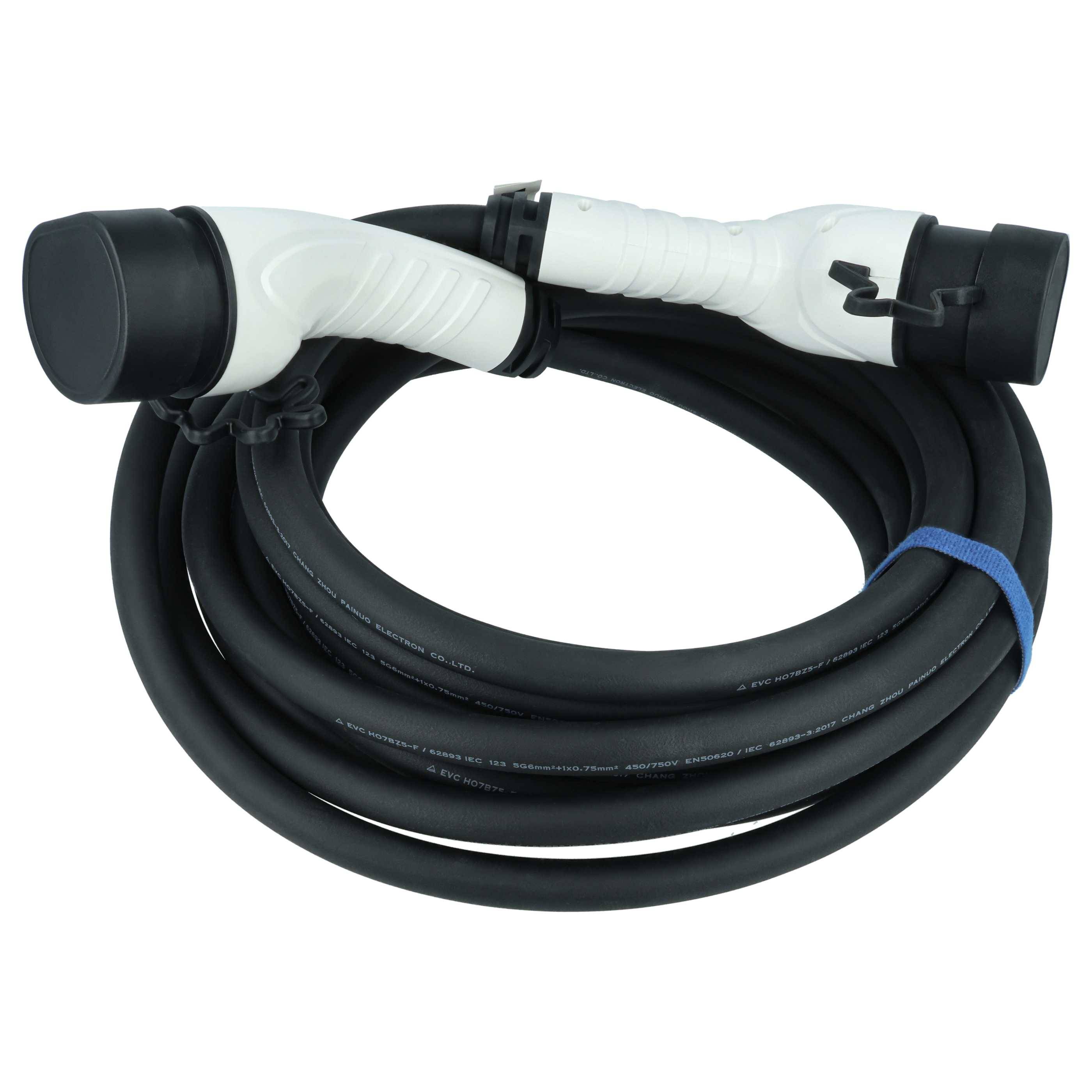 vhbw Typ 2 Ladekabel 22 kW 32 A 3-phasig 10 m für E-Auto | Kabel für Wallbox & Ladestation-1