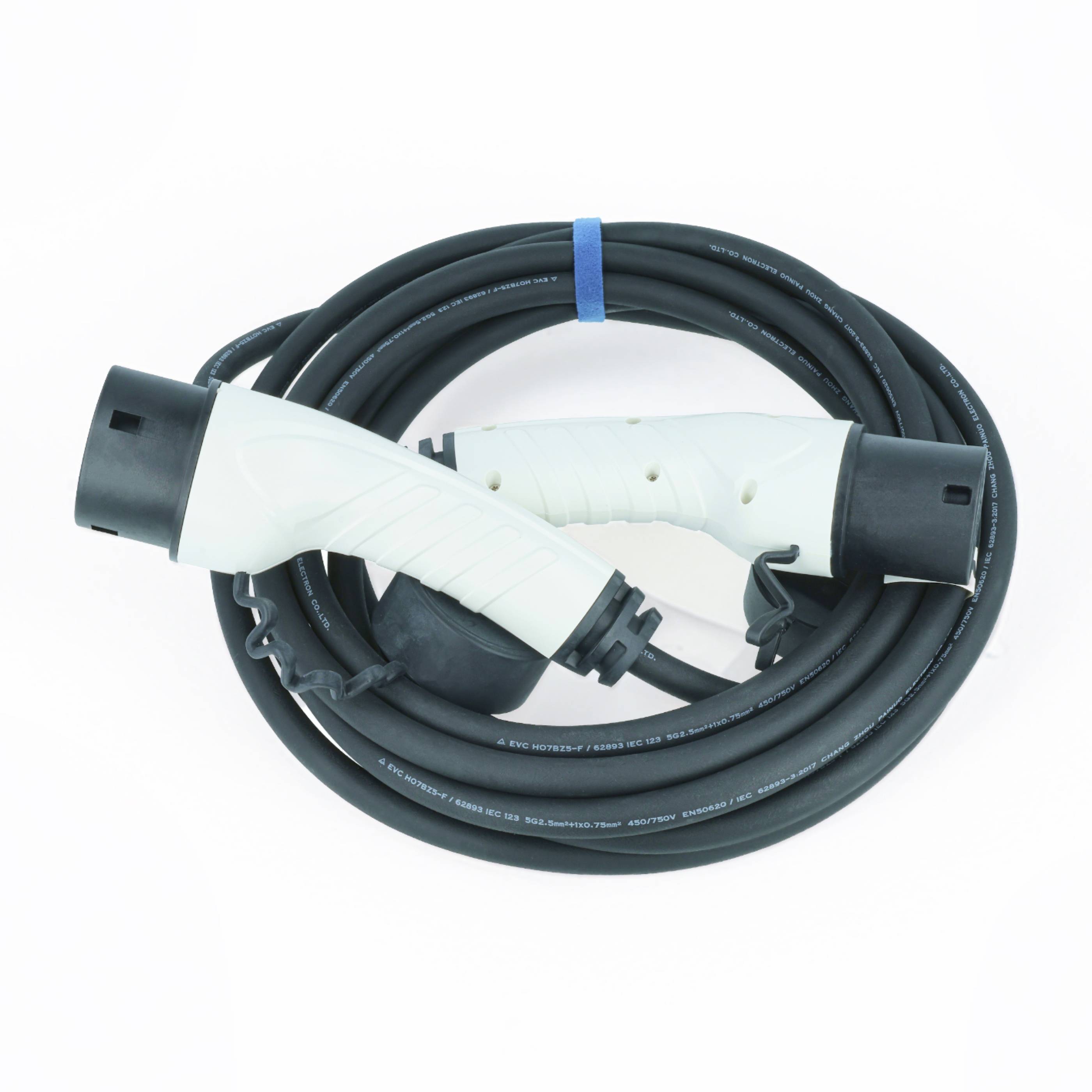 vhbw Typ 2 Ladekabel 11 kW 16 A 3-phasig 7 m für E-Auto | Kabel für Wallbox & Ladestation-0