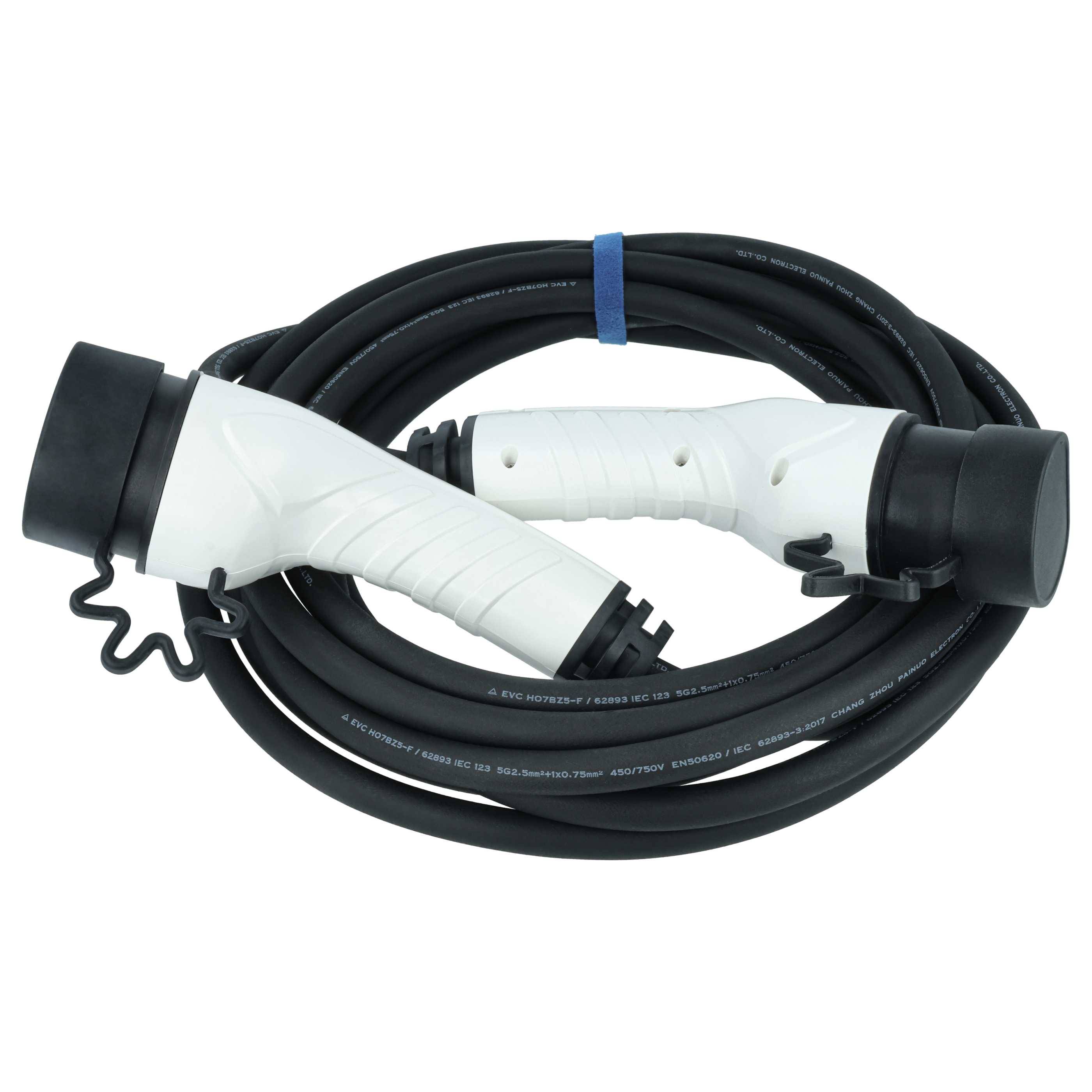 vhbw Typ 2 Ladekabel 11 kW 16 A 3-phasig 7 m für E-Auto | Kabel für Wallbox & Ladestation-1
