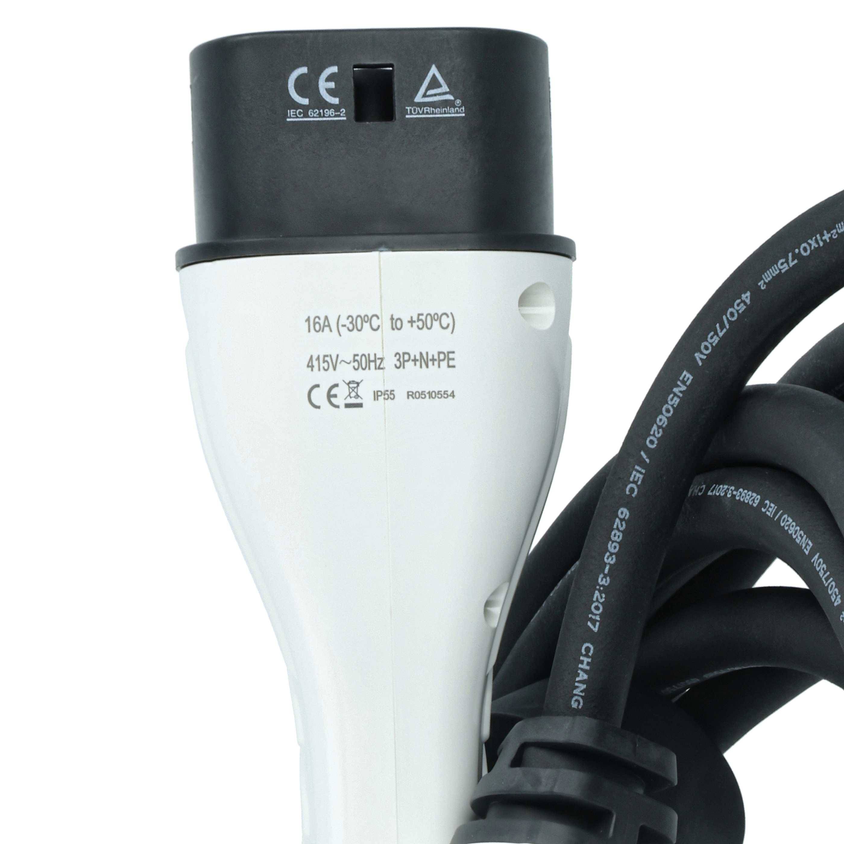 vhbw Typ 2 Ladekabel 11 kW 16 A 3-phasig 7 m für E-Auto | Kabel für Wallbox & Ladestation-3